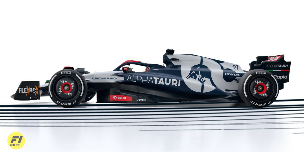 AlphaTauri A04 Formula 1 car side view