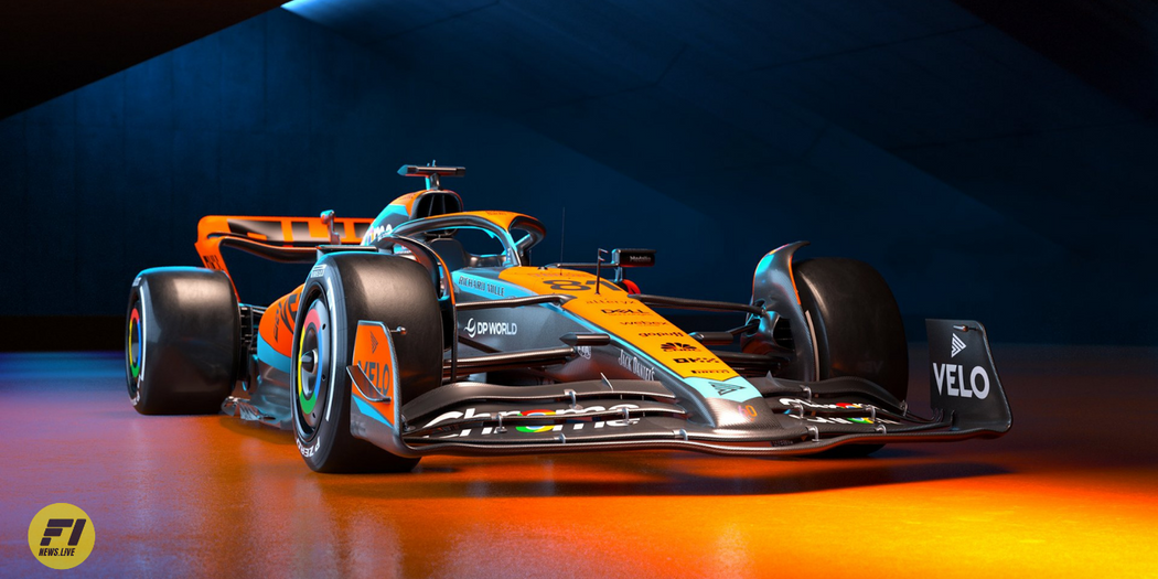 Mclaren MCL60 right side view, livery reveal on February 13, 2023 