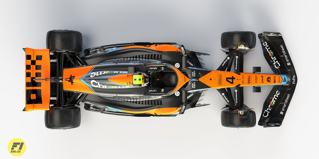 Mclaren MCL60 top view, livery reveal on February 13, 2023 