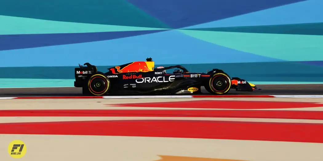 Max Verstappen driving the Red Bull Racing RB19 on track during day one of 2023 F1 Testing at Bahrain