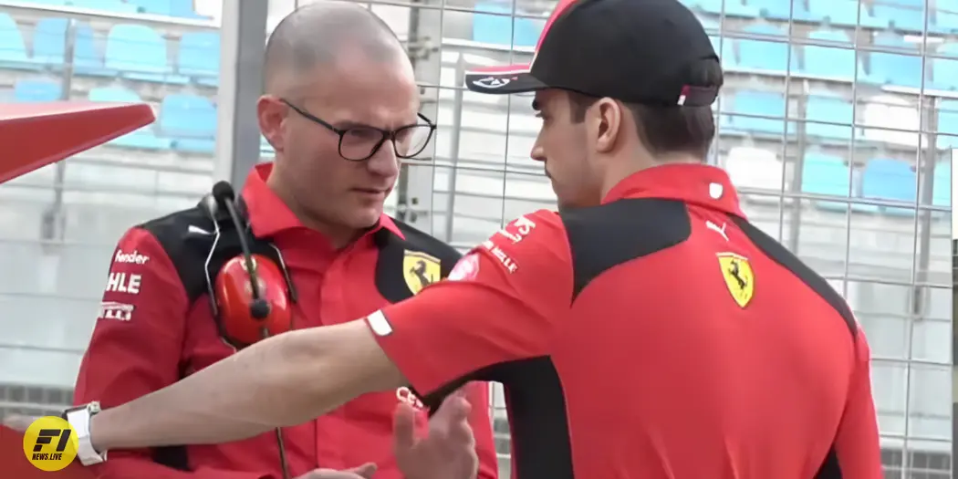 David Sanchez and Leclerc at the 2023 pre season testing in Bahrain - Sky Sports F1 Italy