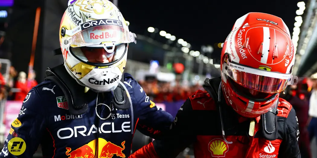 Max Verstappen adn Charles Leclerc- Red Bull Contet Pool