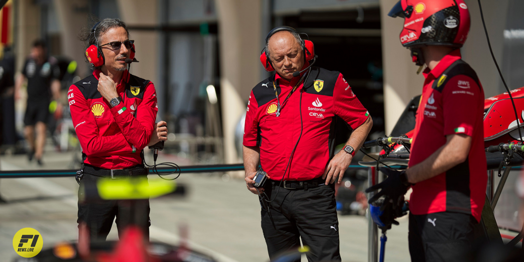 Laurent Mekies and Frederic Vasseur During the 2023 Bahrain Pre Season Testing - Credit: Scuderia Ferrari 