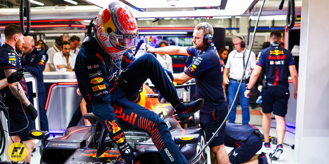 Max Verstappen exiting the car during Q2 in qualifying in the 2023 Saudi Arabian Grand Prix-Getty Images / Red Bull Content Pool