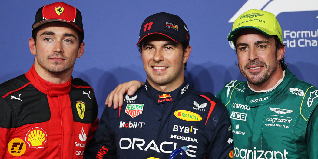 Charles Leclerc, Sergio Perez and Fernando Alonso after Qualifying-Getty Images / Red Bull Content Pool