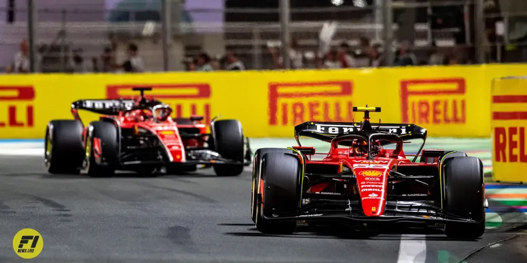 Carlos Sainz and Charles Leclerc during the 2023 Saudi Arabian Grand Prix: Credit-Ferrari