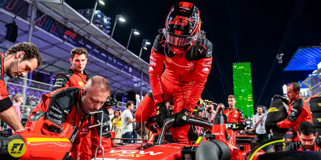 Carlos Sainz entering his car before Saudi Arabian GP 2023