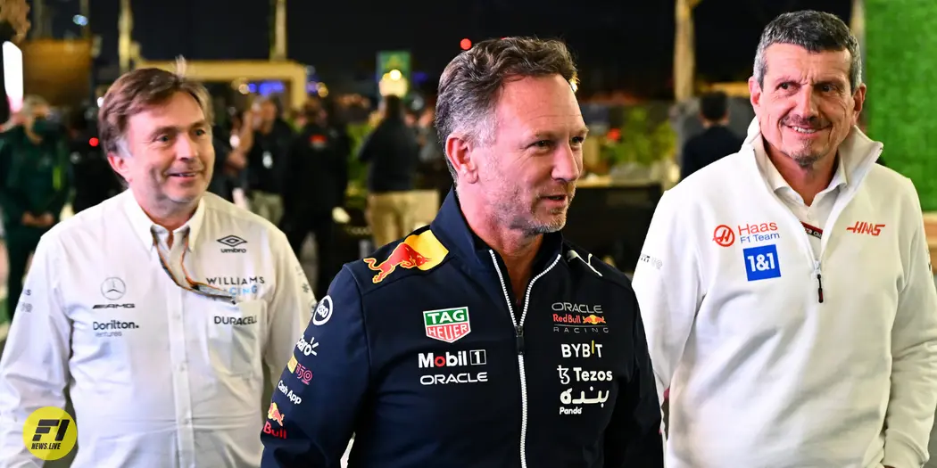 Jost Capito, Christian Horner, and Guenther Steiner