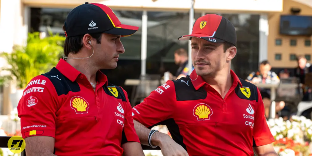 Carlos Sainz discussing with Charles Leclerc during Bahrain GP 2023