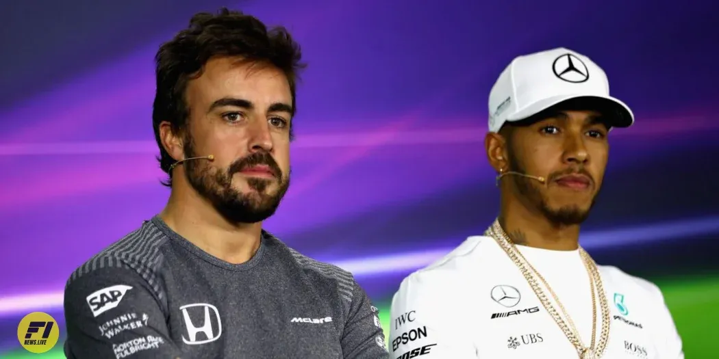 Fernando Alonso and Lewis Hamilton in the Drivers Press Conference during the Australian GP 2017 in Melbourne, Australia