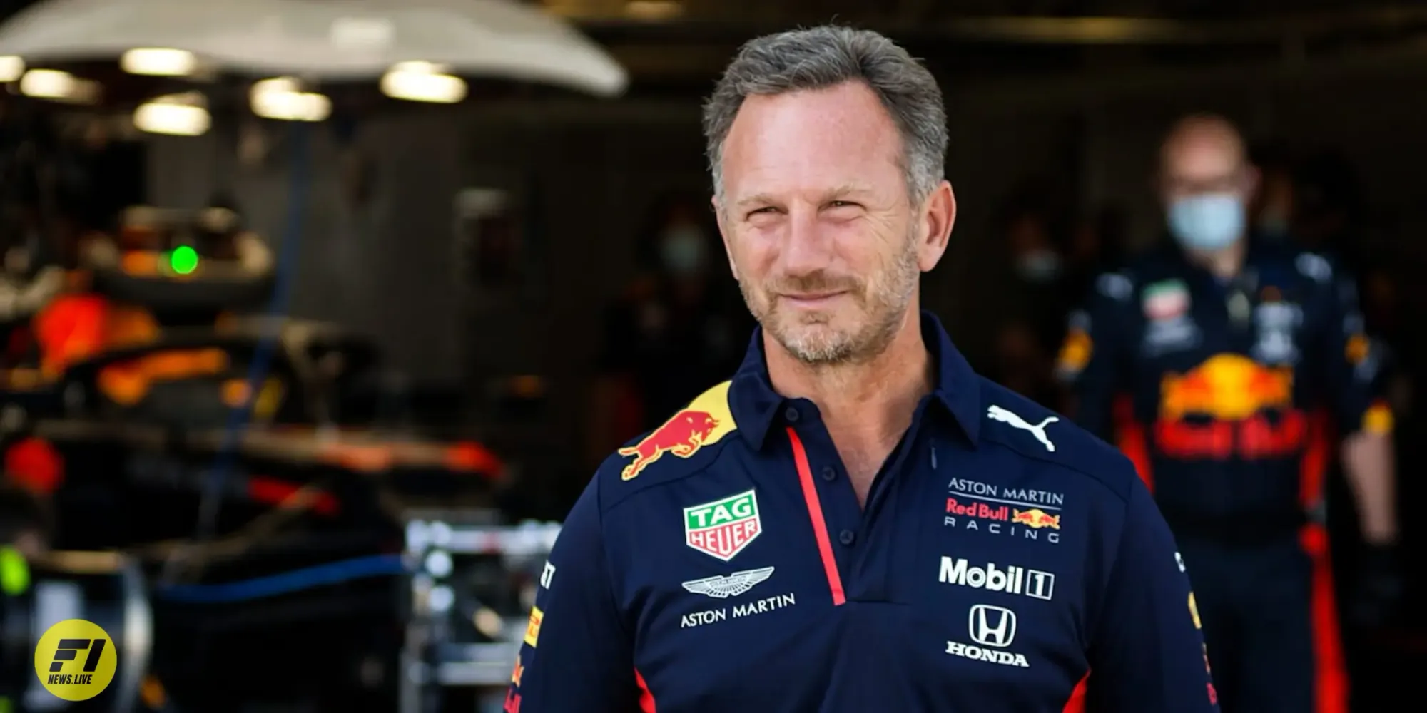 Christian Horner at the Red Bull Racing Garage