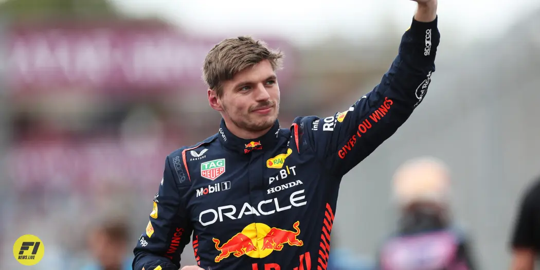 Max Verstappen celebrating his Pole Position at the 2023 Australian Grand Prix- Red Bull Content Pool 