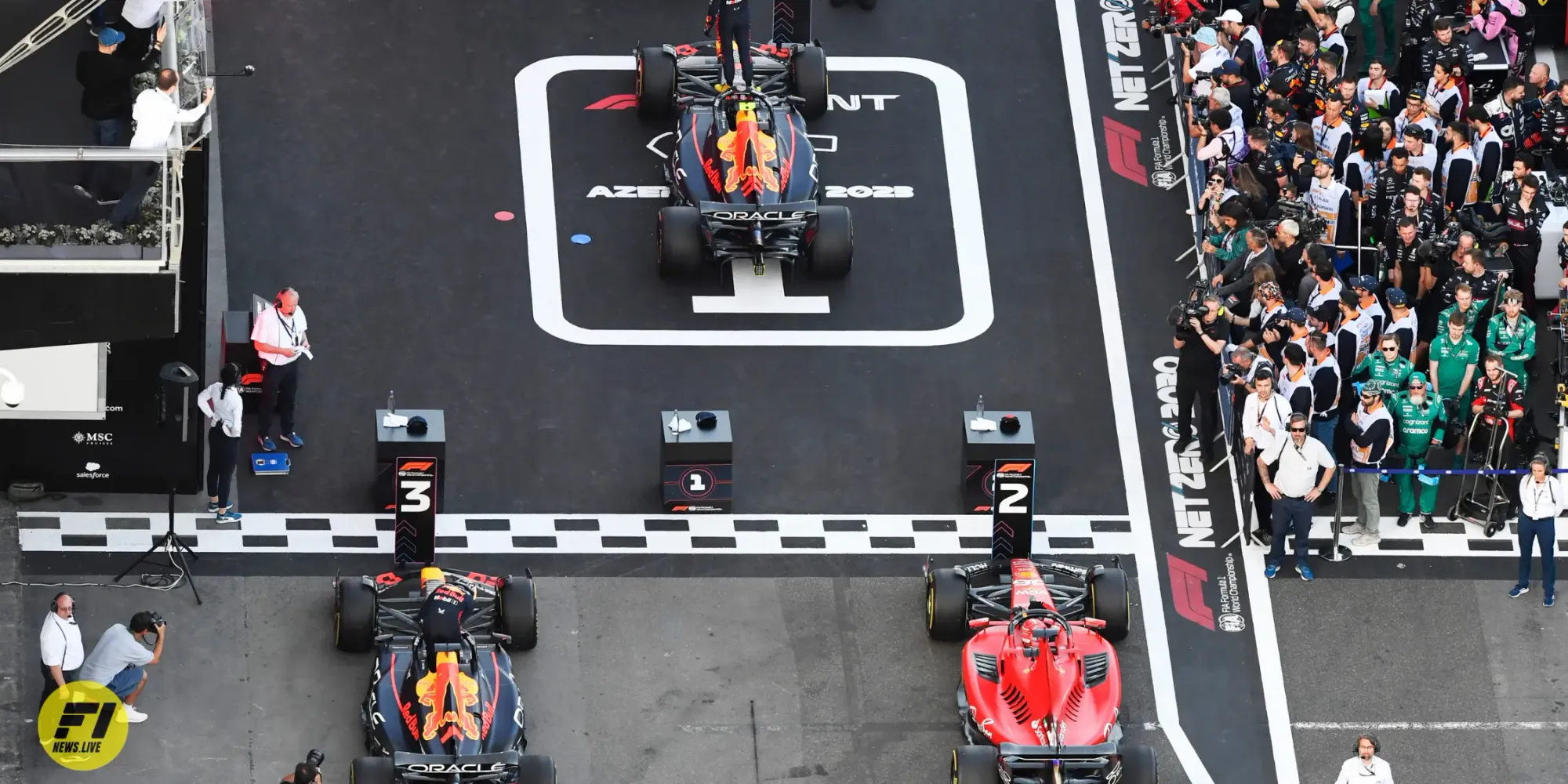 Podium at the Azerbaijan GP Sprint Race-Red Bull Content Pool