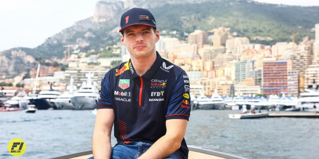 Max Verstappen arriving at the 2023 Monaco circuit-Red Bull Content Pool