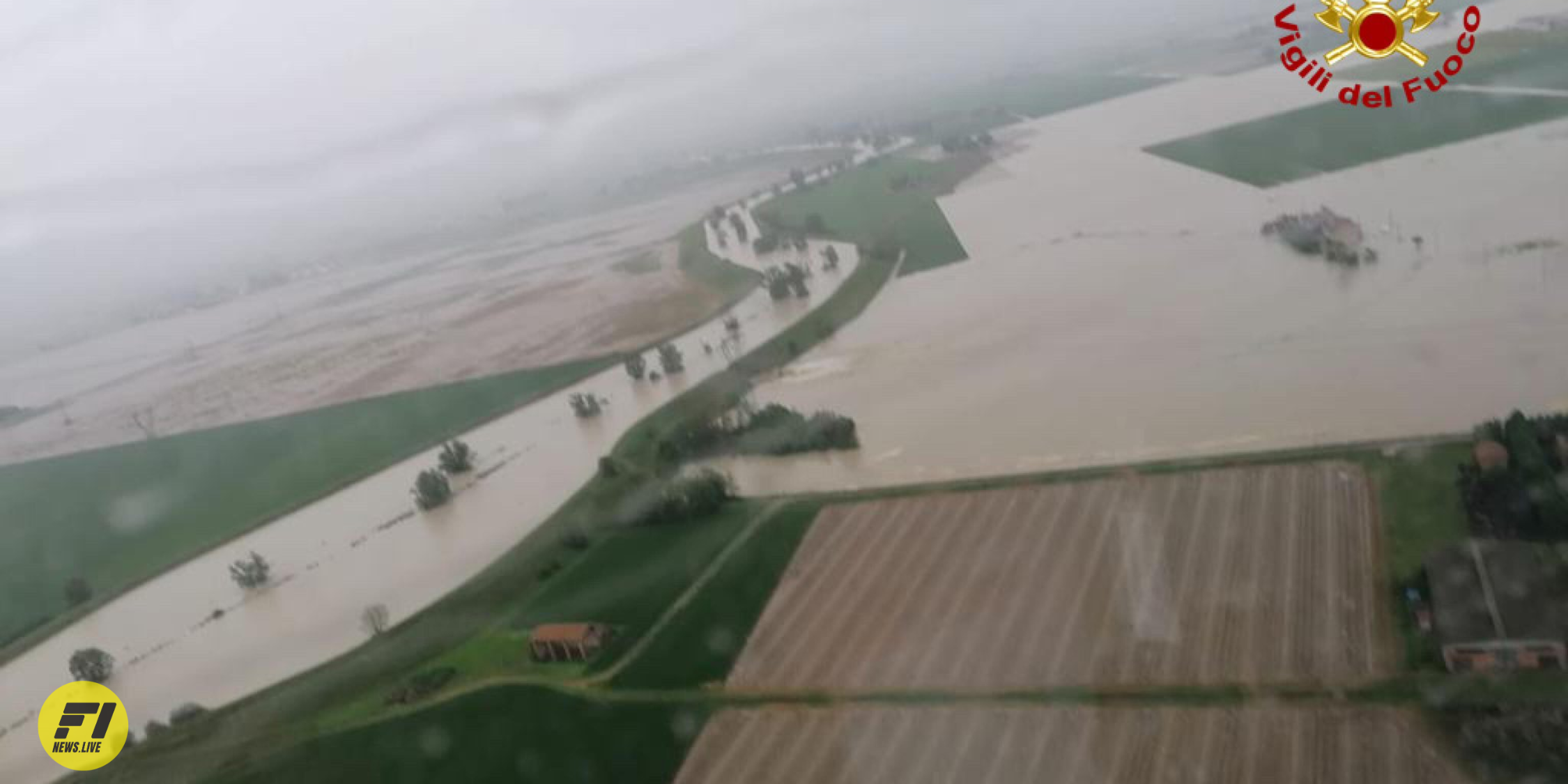 Aeria view of the flooded areas 