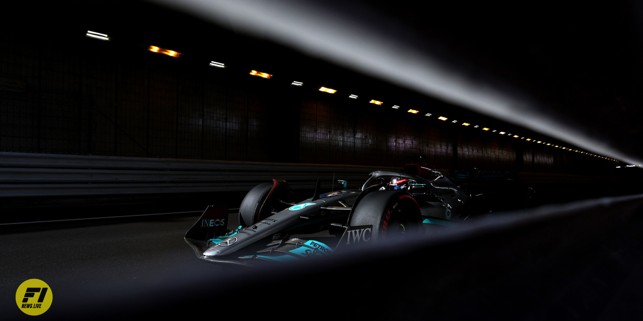 Mercedes exiting the tunnel at the 2022 Monaco Grand Prix 2022, Friday - LAT Images