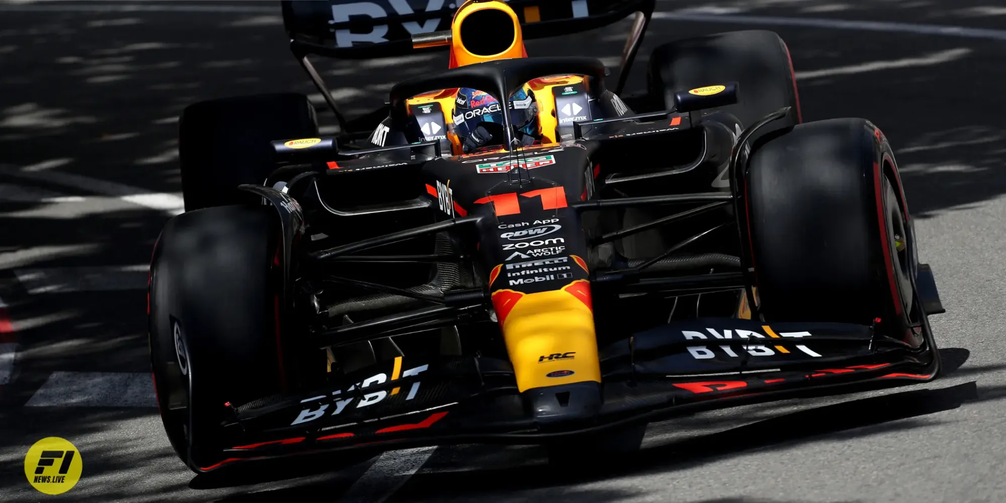 Sergio Perez during the final practice session at the 2023 Monaco Grand Prix-Red Bull Content Pool