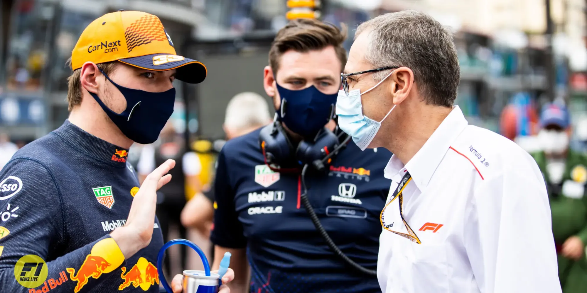 Max Verstappen and Stefano Domenicali at the 2021 Grand Prix of Monaco-Red Bull Content Pool