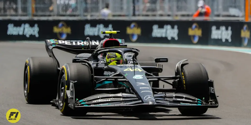 Lewis Hamilton during qualifying at the 2023 Miami Grand Prix