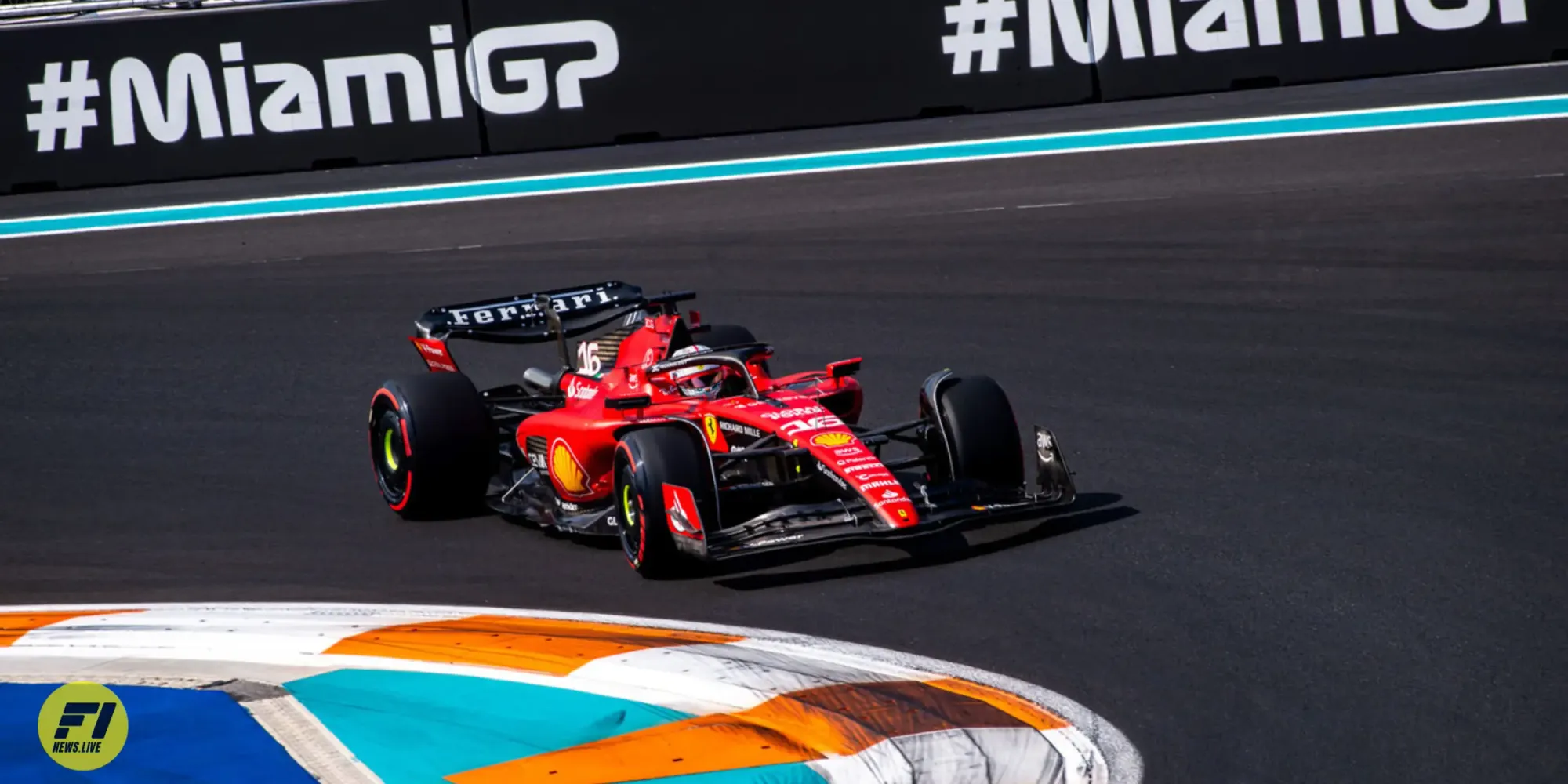 Charles Leclerc on track during Qualifying in the 2023 Miami Grand Prix