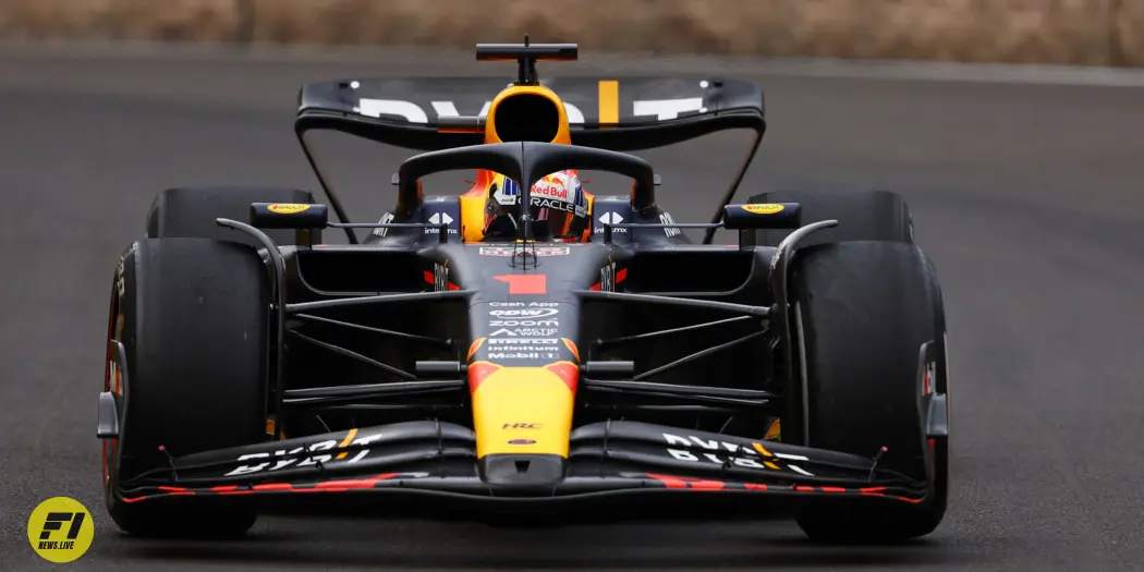 Max Verstappen in the podium of the2023  Azerbaijan Grand Prix - Red Bull Content Pool