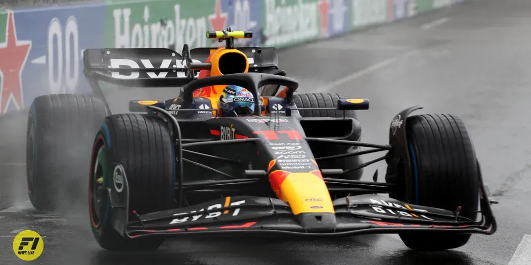 Sergio Perez racing during Monaco GP 2023