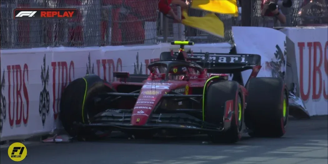 Carlos Sainz crash on FP2 during Monaco GP 2023