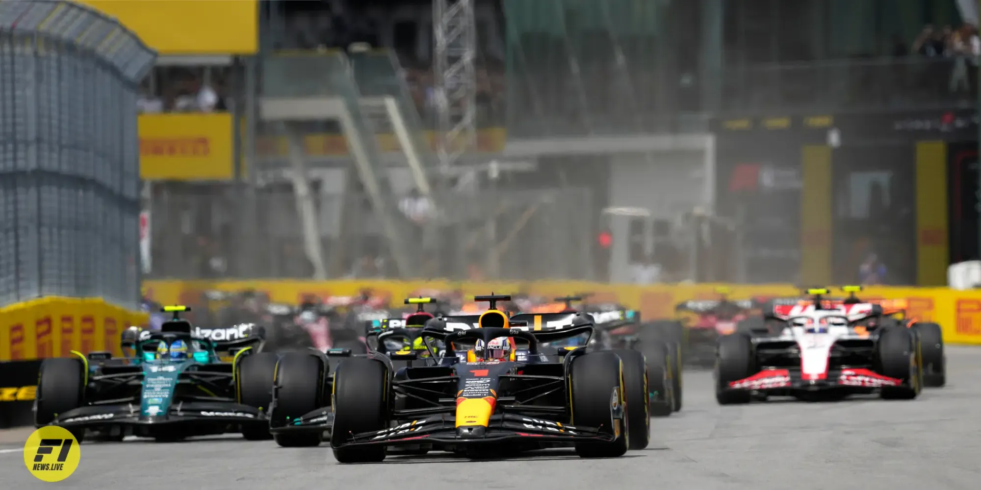 Max Verstappen leading the field at the start of the 2023 Canadian Grand Prix-Red Bull Content Pool 