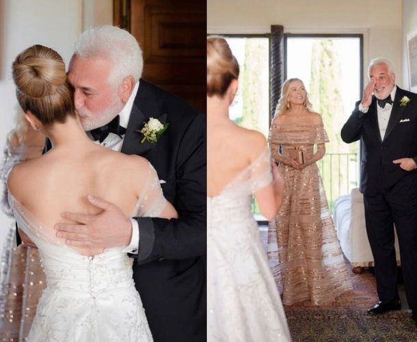 Lawrence Stroll touched seeing his daughter in the wedding dress 