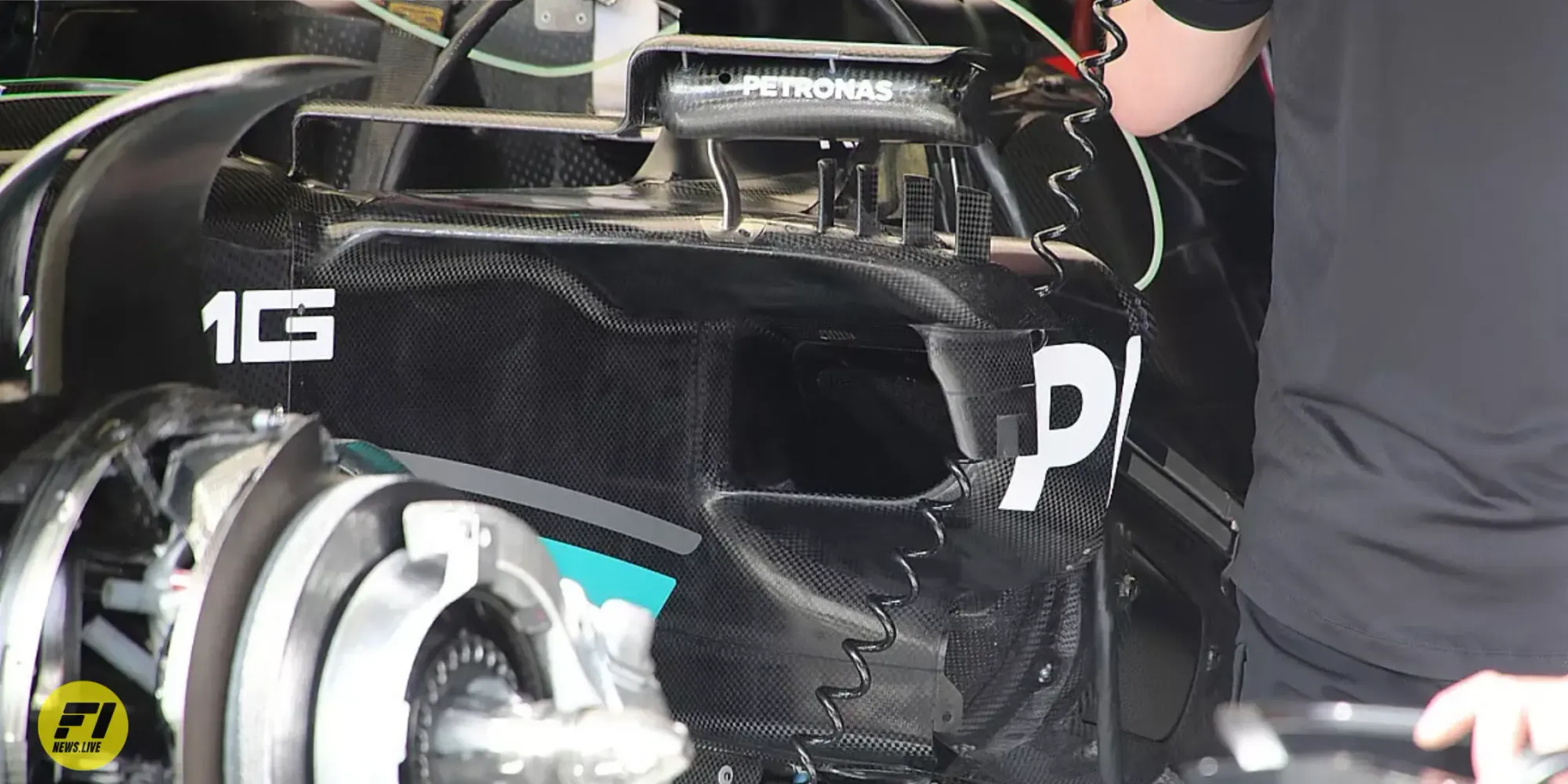 Mercedes W14 new sidepods during the 2023 Monaco Grand Prix- Credit: Giorgio Piola