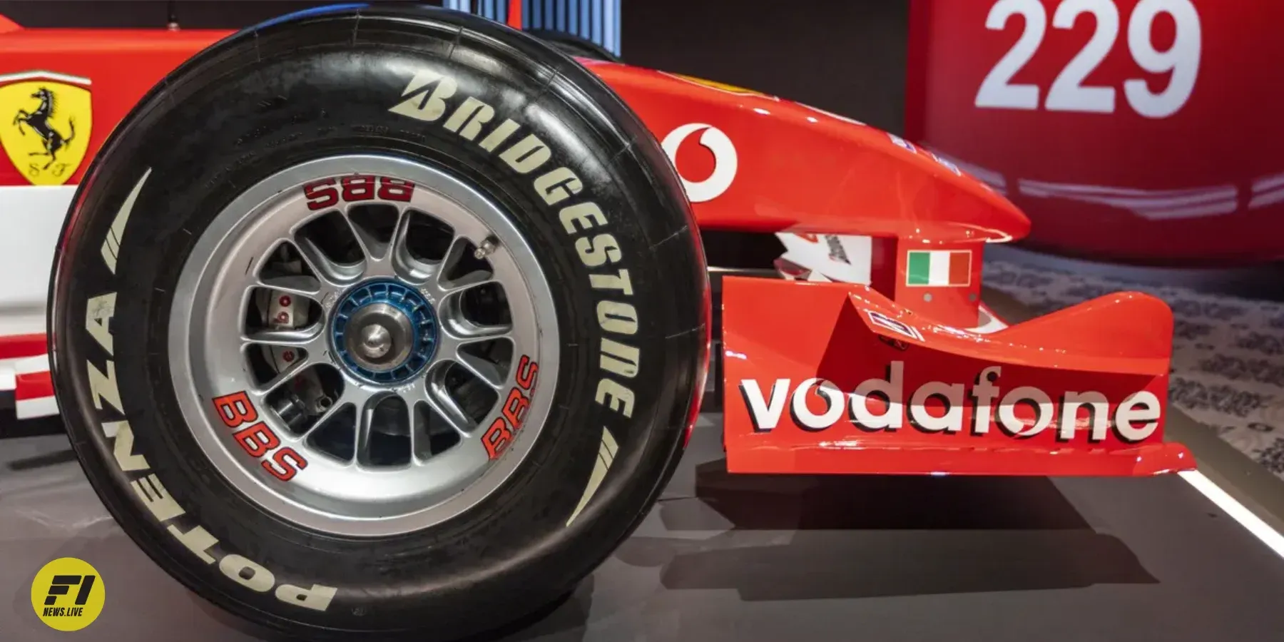 Bridgestone tyre on Ferrari F2003