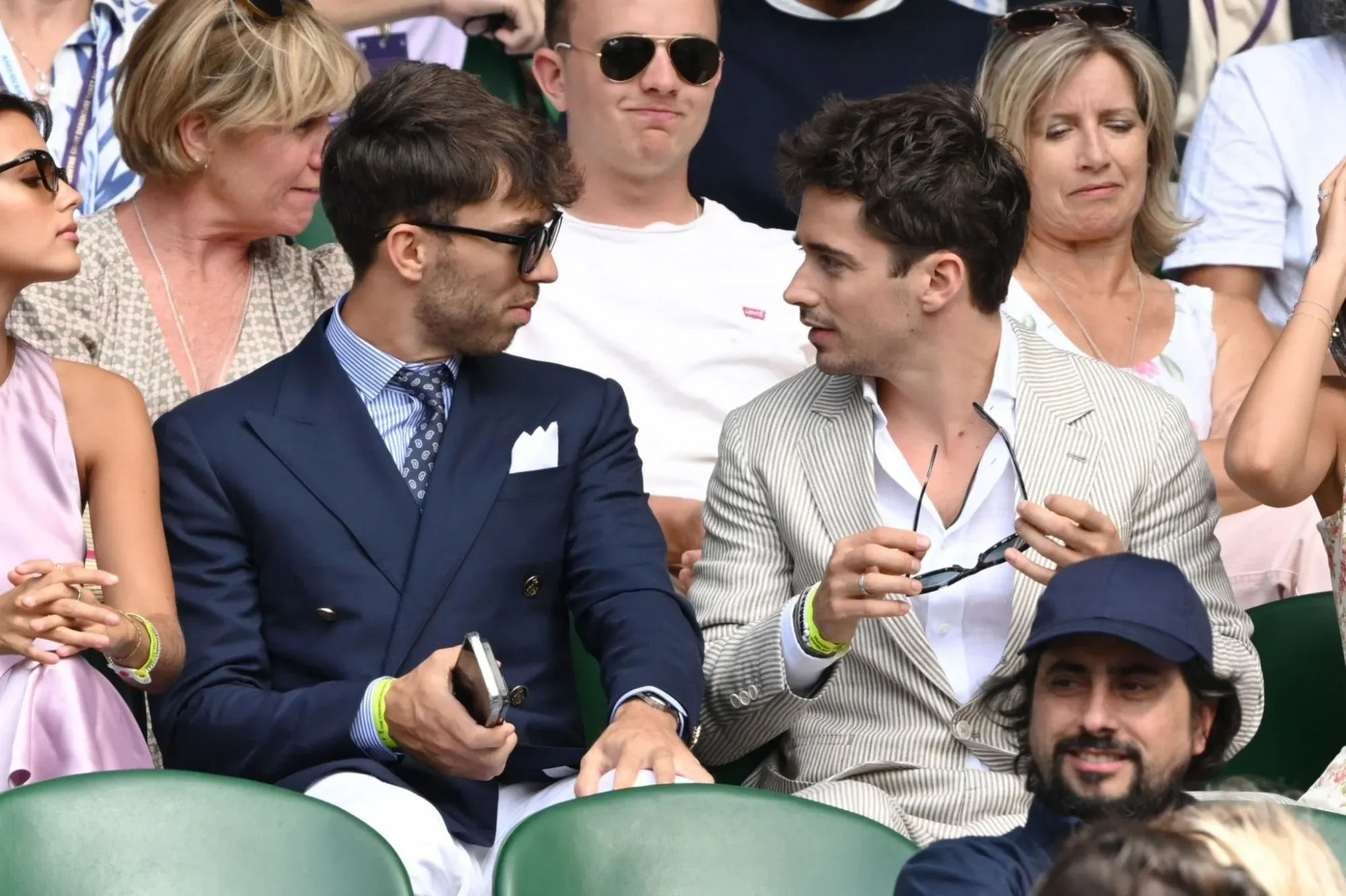 Pierre Gasly, Charles Leclerc at Wimbeldon -Credit: Karwai Tang