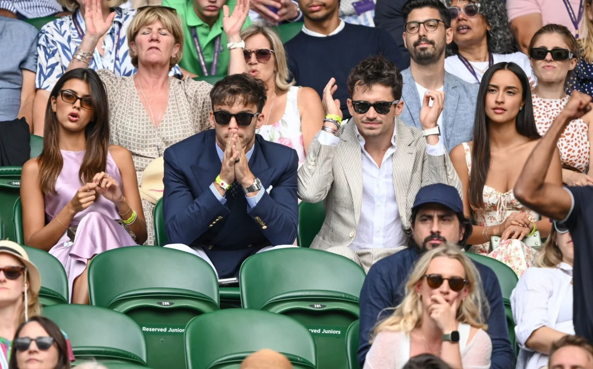 From Left: Francisca “Kika” Cerqueira Gomes, Pierre Gasly, Charles Leclerc and Alexandra Saint-Mleux 