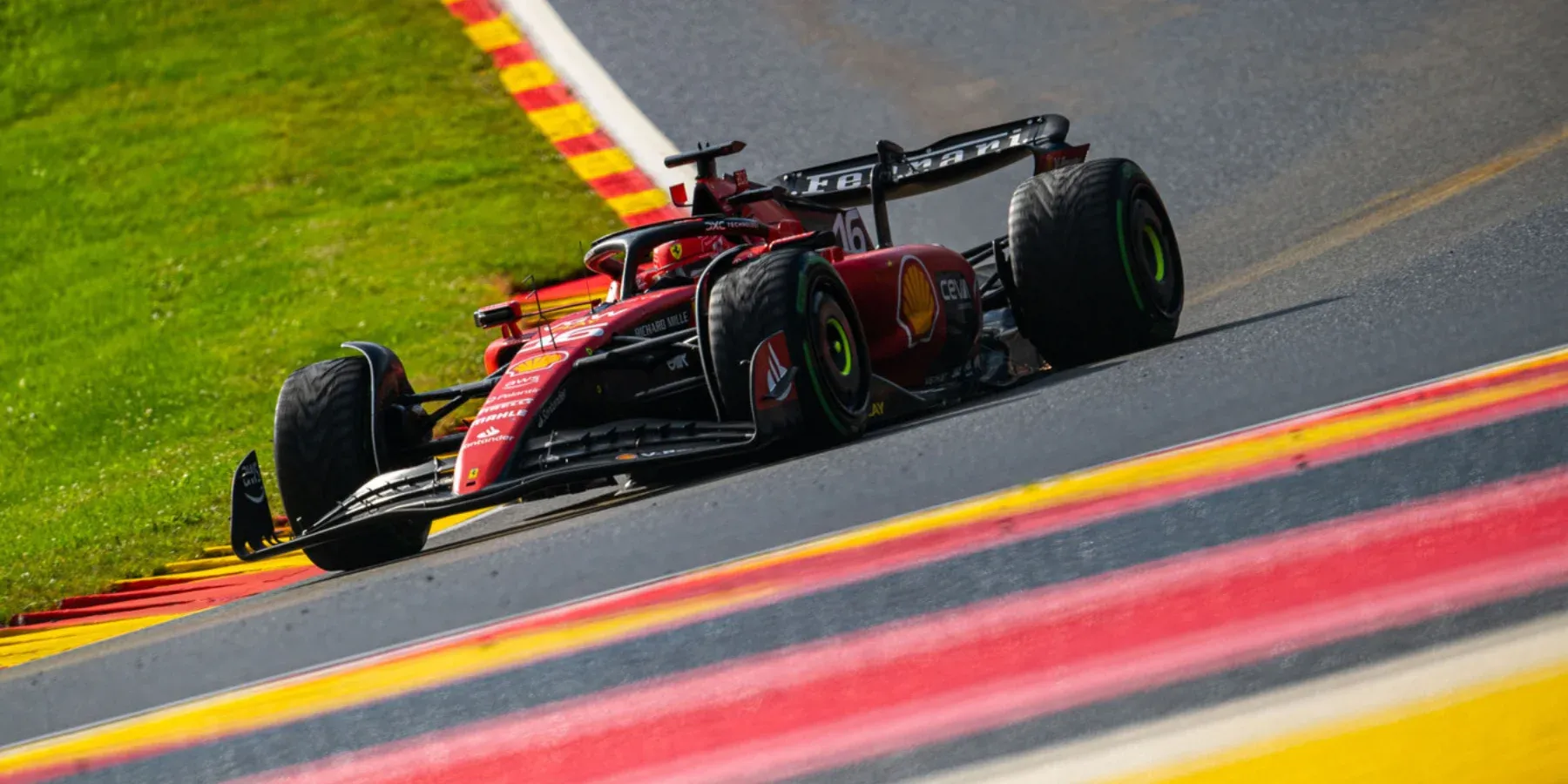 Charles Leclerc at the 2023 Belgium Grand Prix-Ferrari