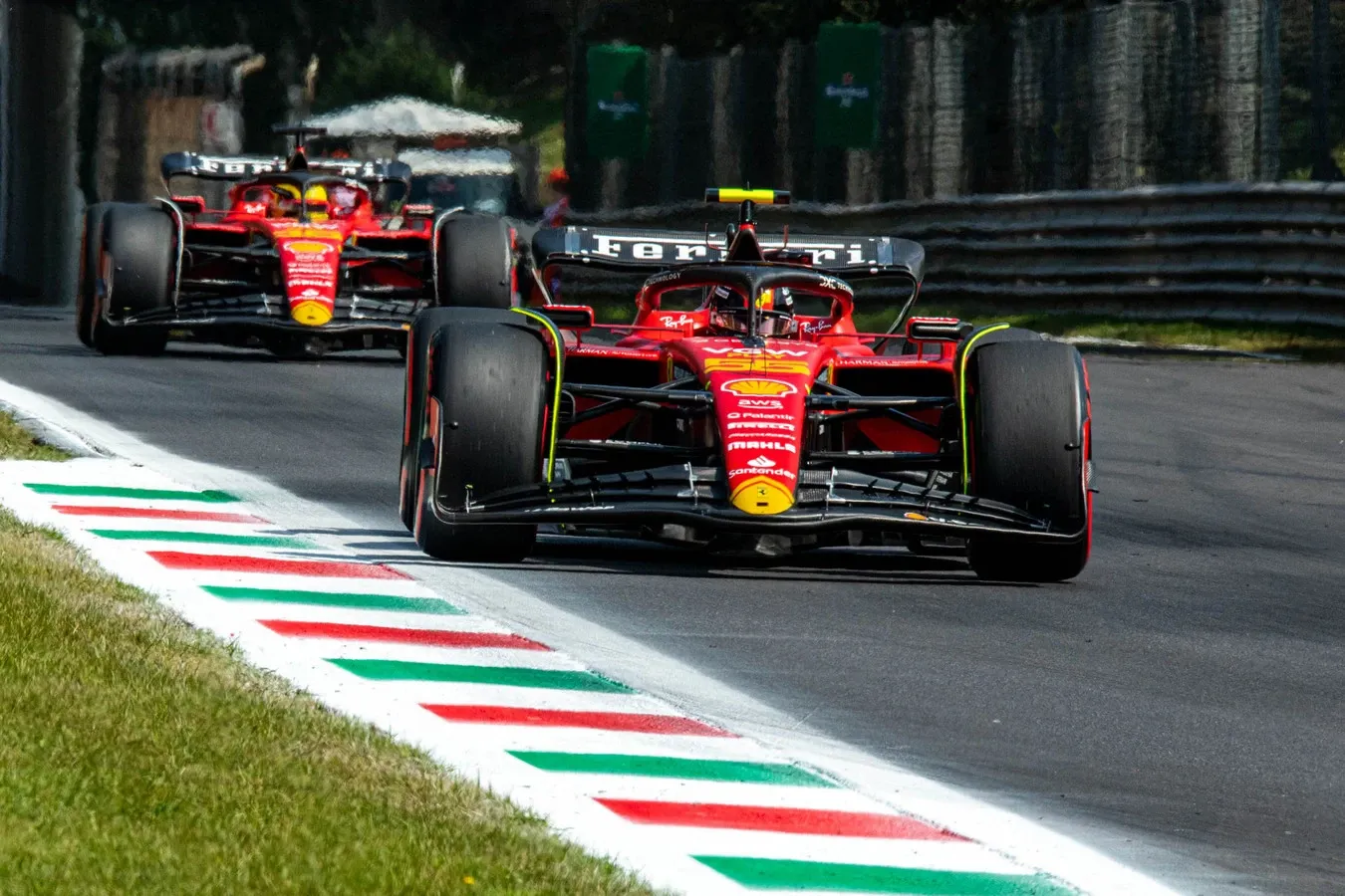 Carlos Sainz and Charles Leclerc at the 2023 Italian Grand Prix-Credit: Ferrari