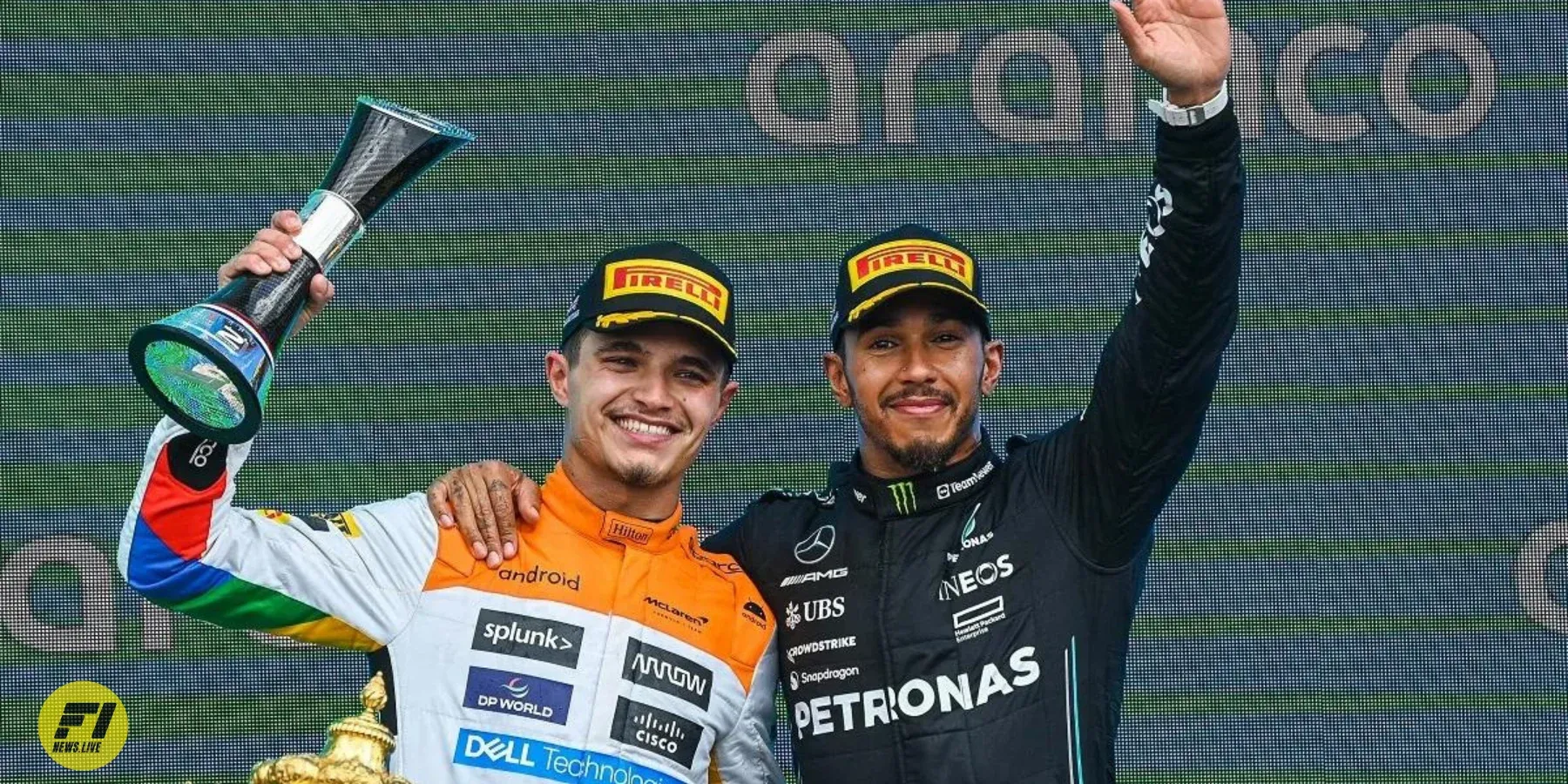 Lando Norris and Lewis Hamilton