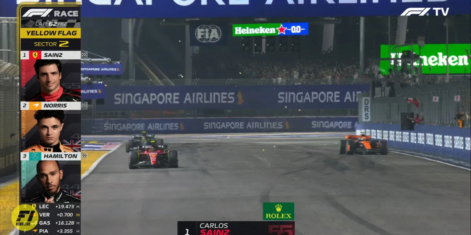 Singapore GP 2023 finish line