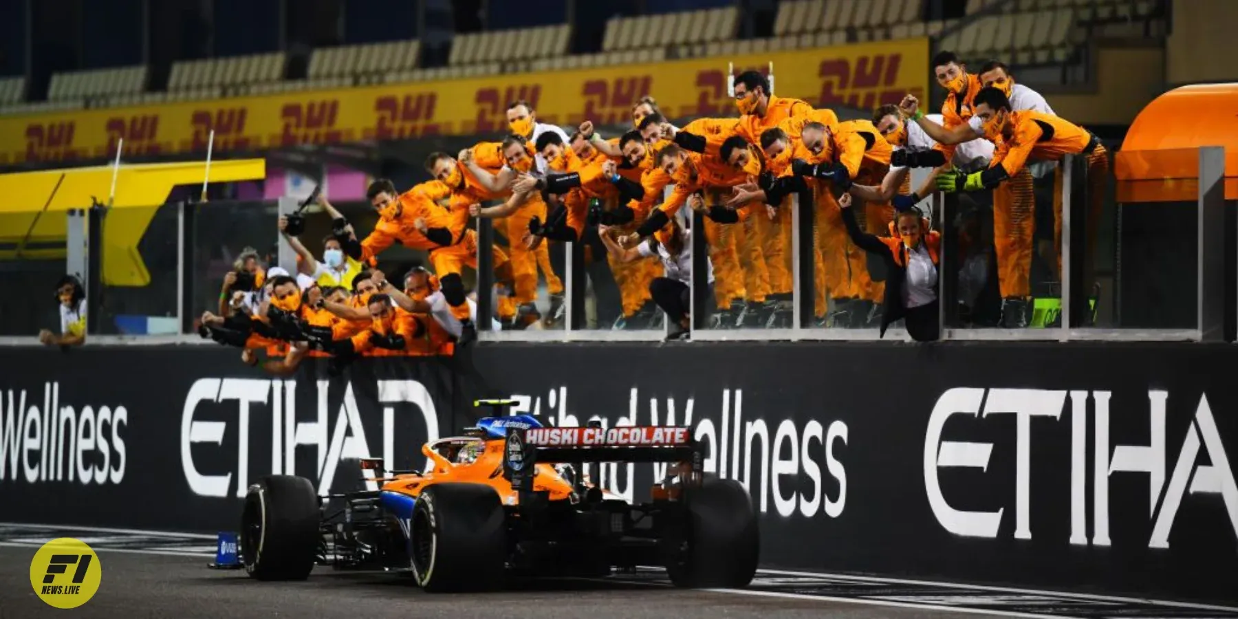 McLaren team celebrating