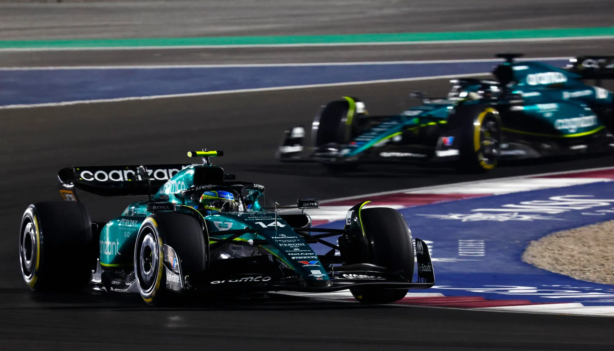 Fernando Alonso and Lance Stroll Fernando Alonso at  the 2023 Qatar GP-Credit: Aston Martin F1