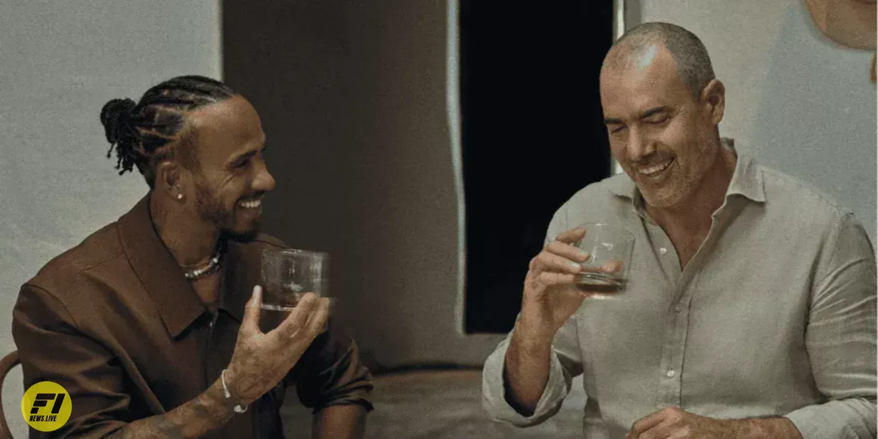 Lewis Hamilton with Casa Lumbre co-founder & master distiller Iván Saldaña