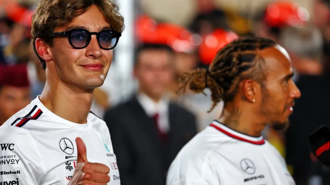 George Russell and Lewis Hamilton 