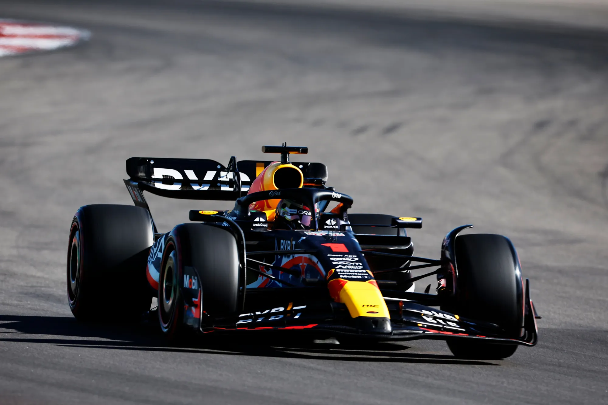 Max Verstappen in Q3 at the 2023 USGP-Red Bull Content Pool 