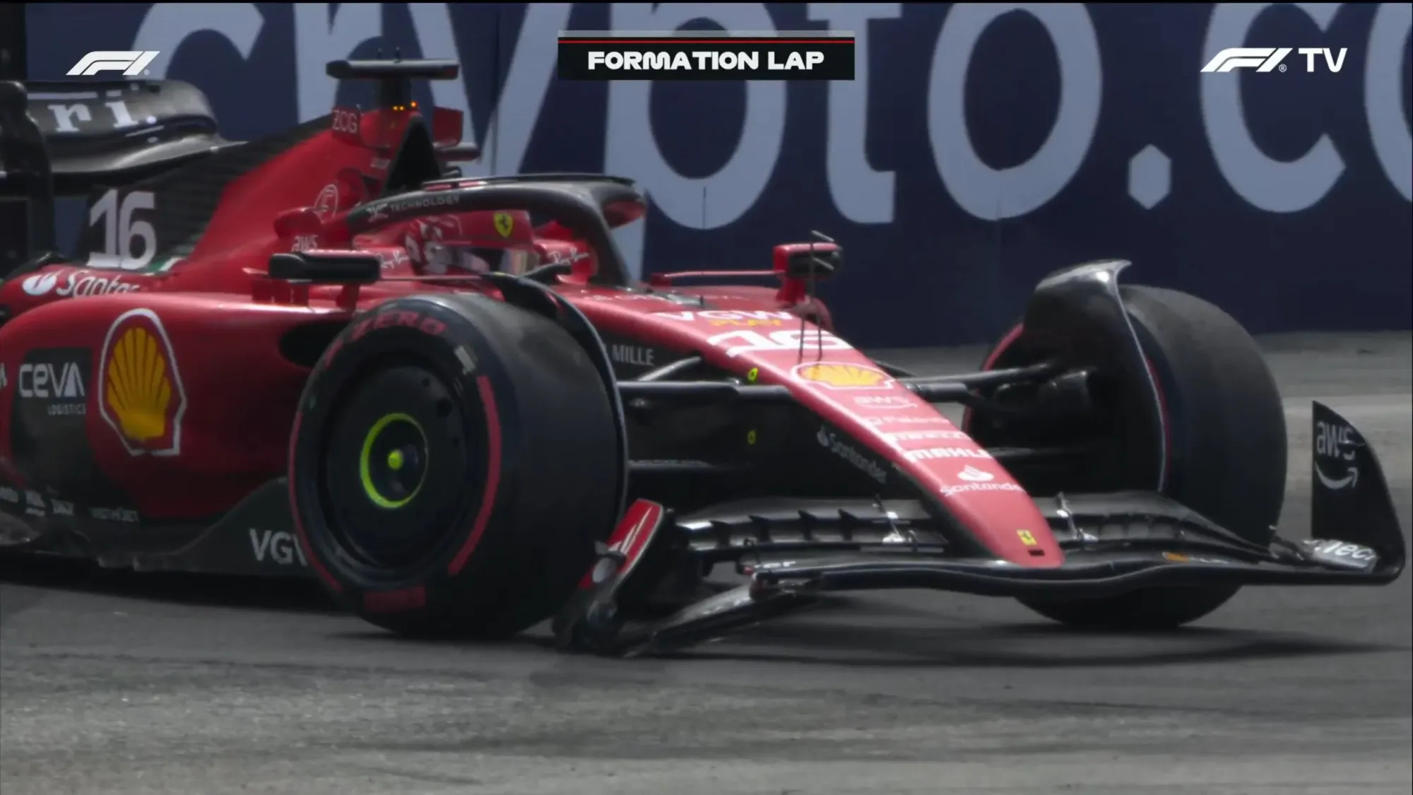 Charles Leclerc crashed due to an hydraulic failure-F1TV