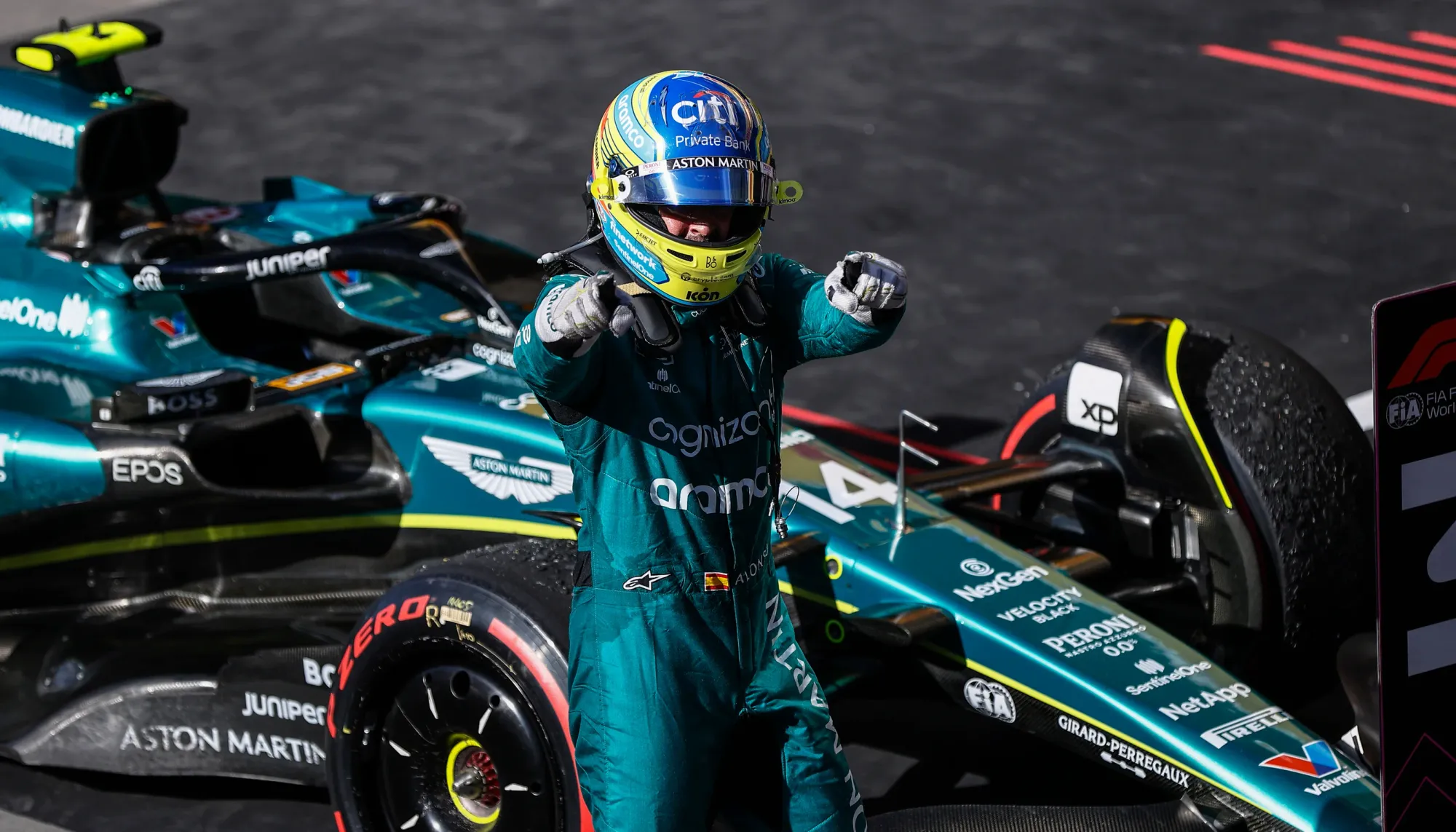 Fernando Alonso at the 2023 Brazilian GP: Credits-Aston Martin