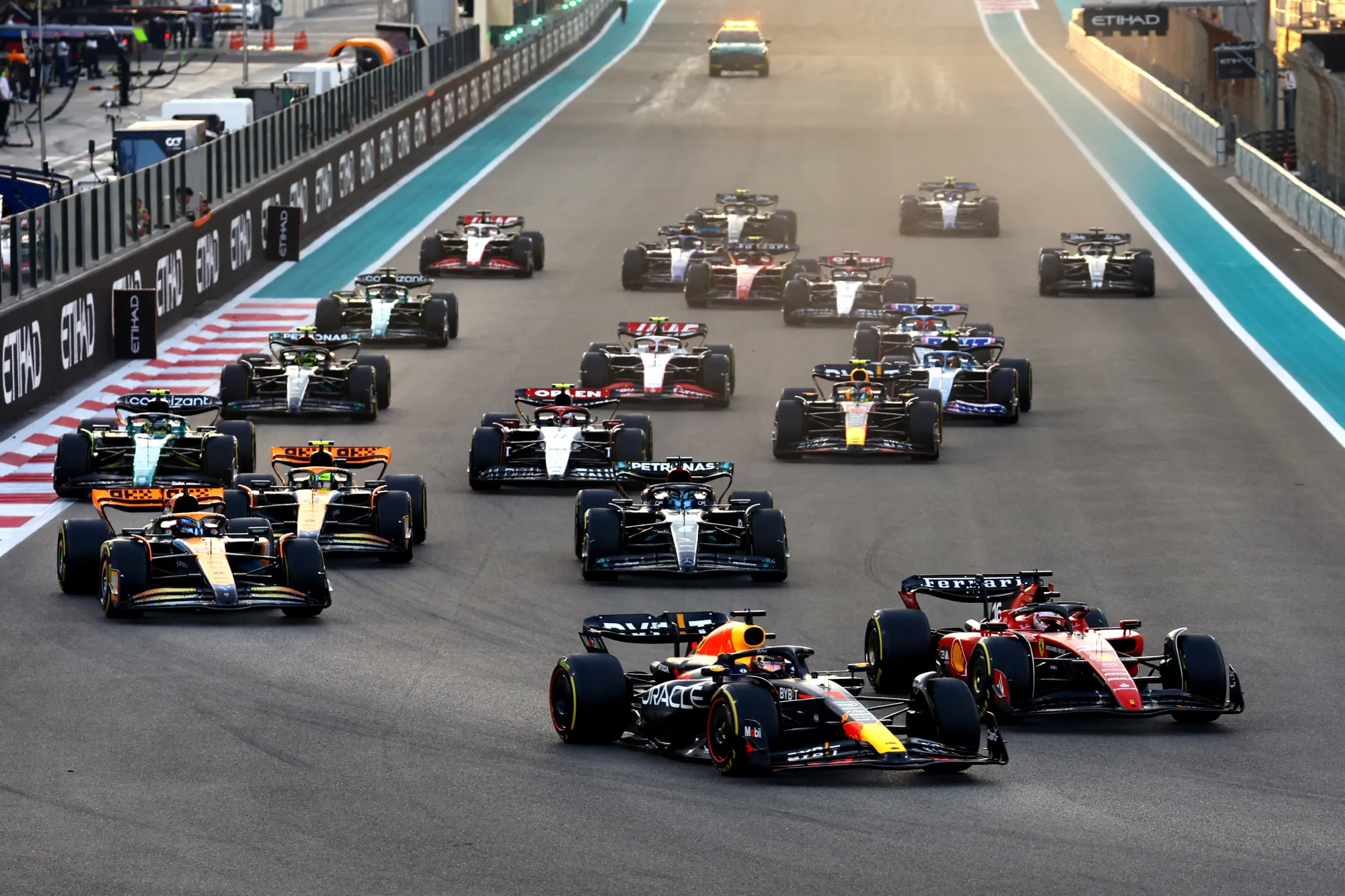 The start of the 2023 Abu Dhabi GP-Red Bull Content Pool