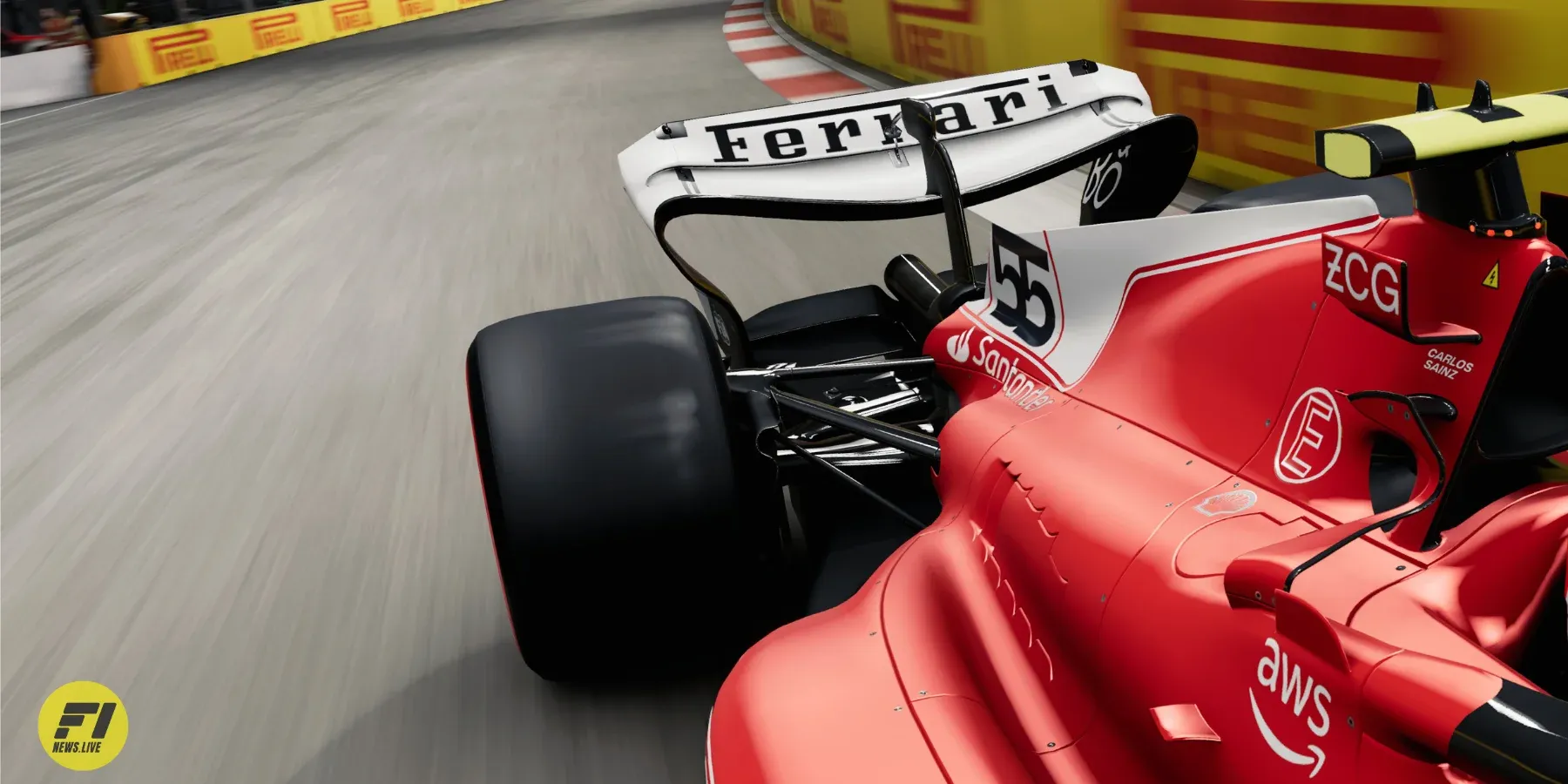 Ferrari's iconic red-and-white livery for Las Vegas F1 event