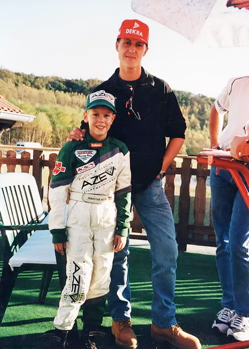 Young Sebastian Vettel and Michael Schumacher 