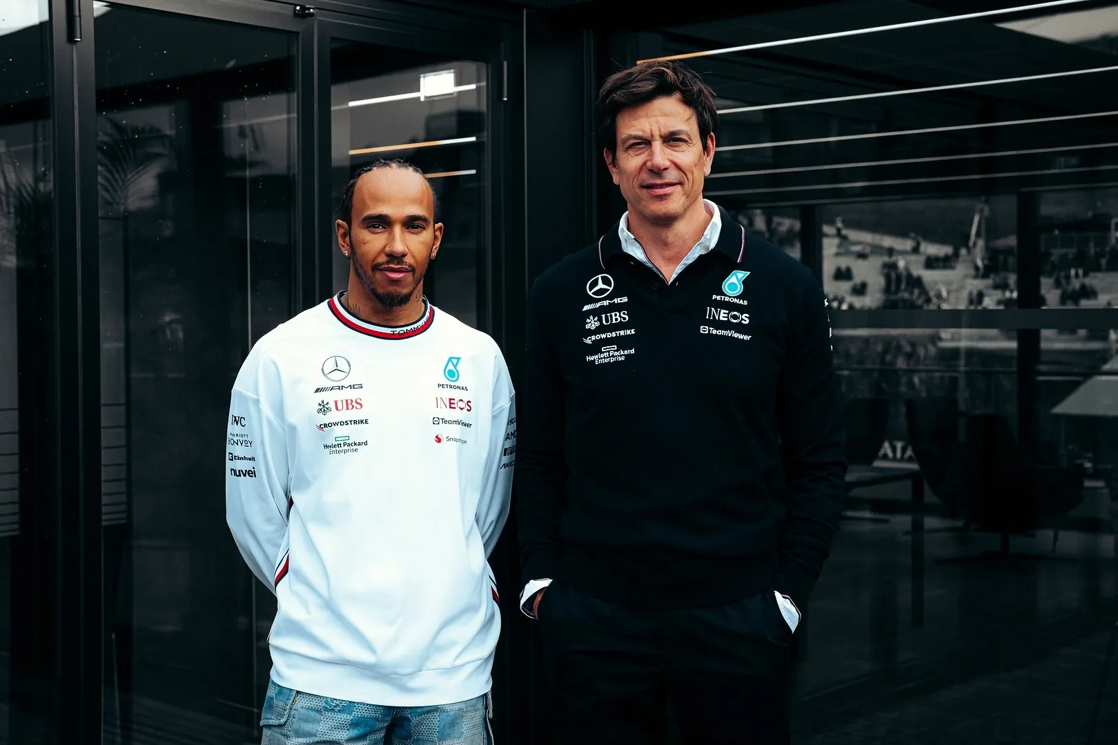 Lewis Hamilton and Toto Wolff-Mercedes 