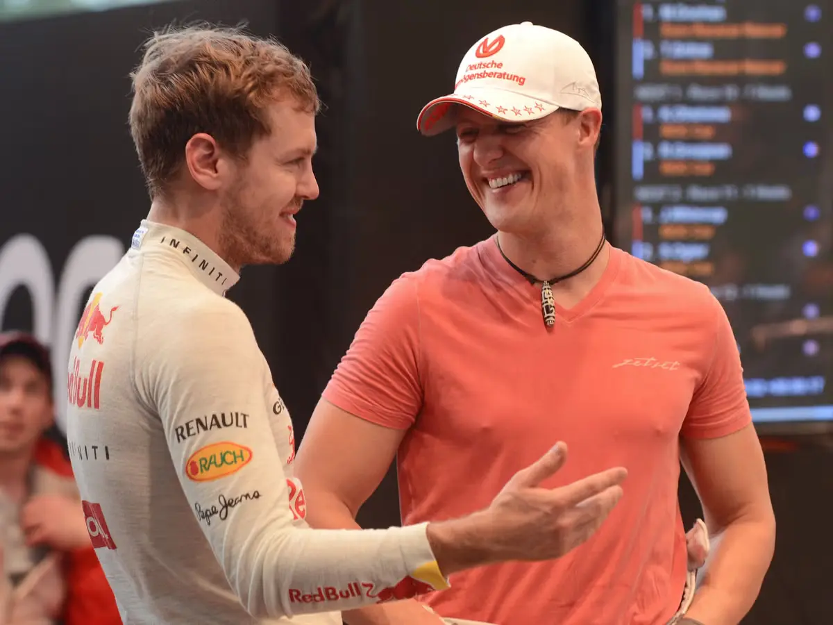 Sebastian Vettel and Michael Schumacher 