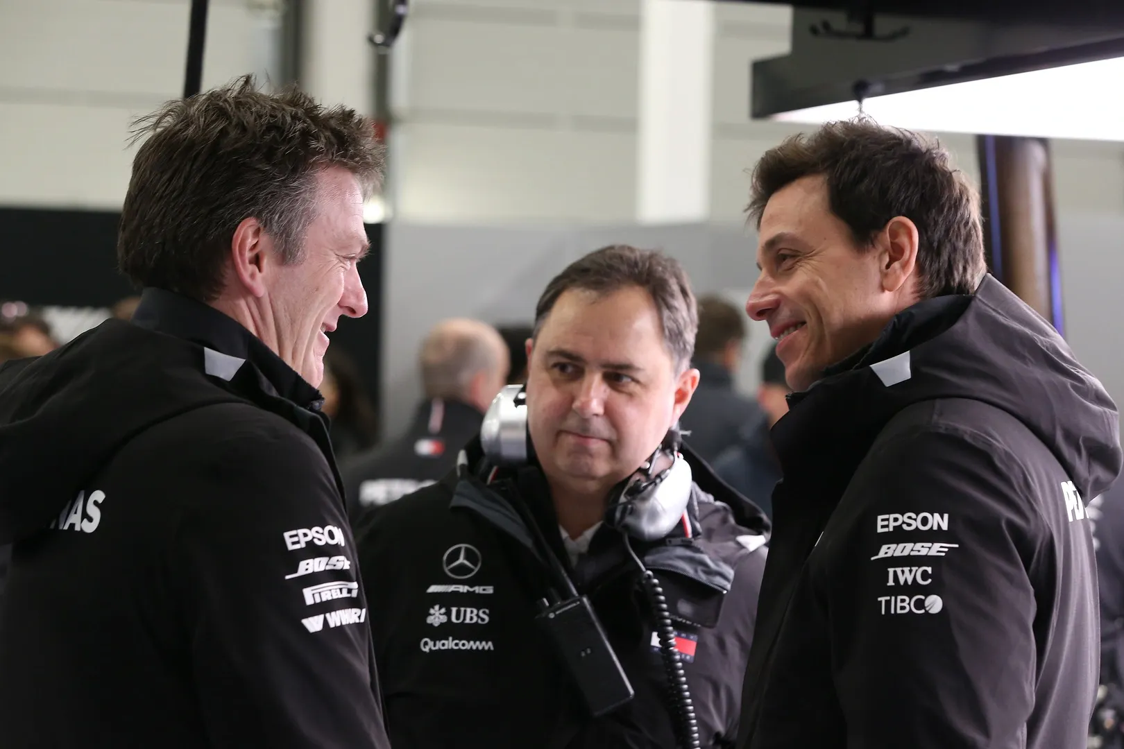 James Allison, Ron Meadows and Toto Wolff-Credit: Mercedes 